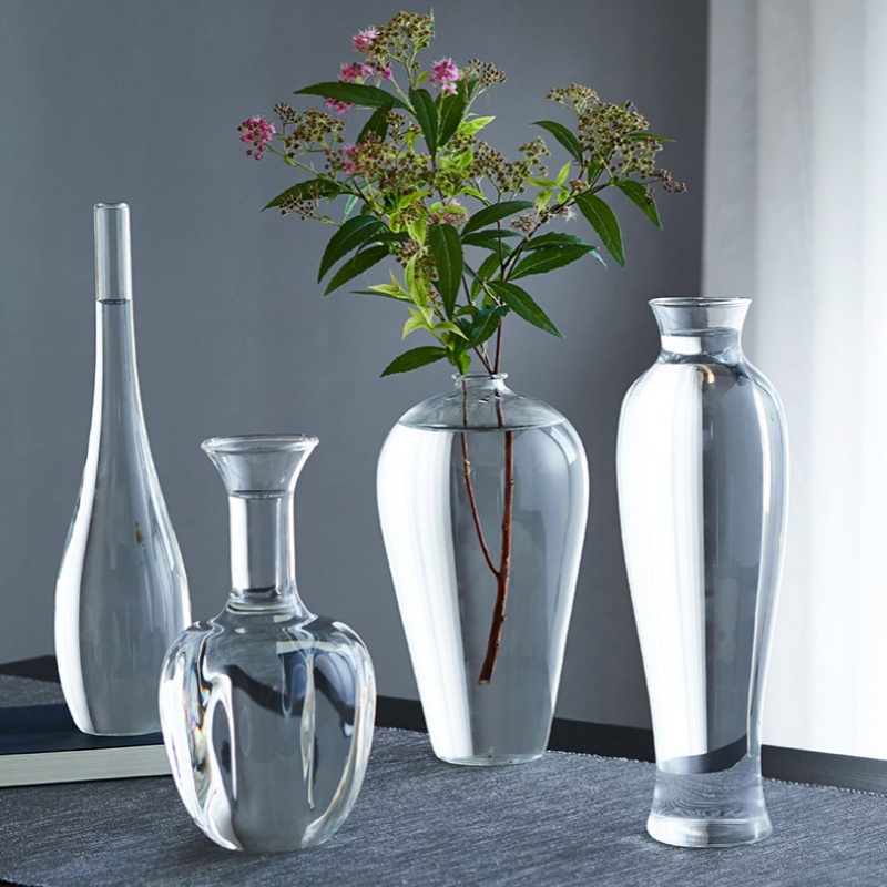 Home Decor Zen Style - Elegante Florero de Vidrio Transparente, Estilo