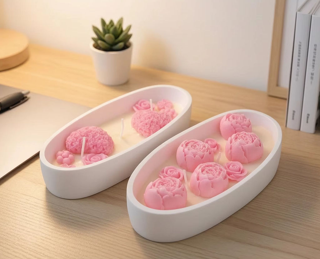 Home Decor Flowers - Vela Aromática con Aroma a Rosas