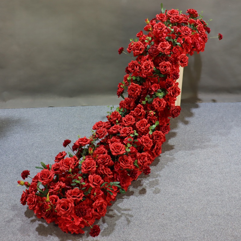 Home Decor Garland - Guirnalda Floral de Seda Roja y