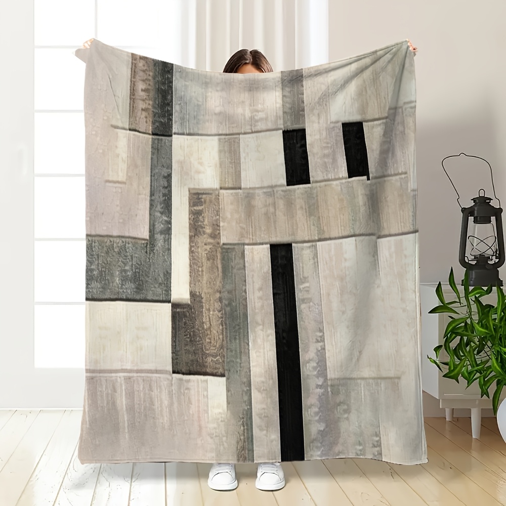 Neutral Throw Blanket - Manta de Franela de Poliéster de