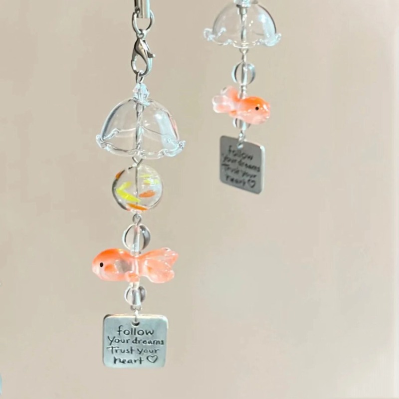 Boho Wind Chimes - Campanas de viento de pez dorado,