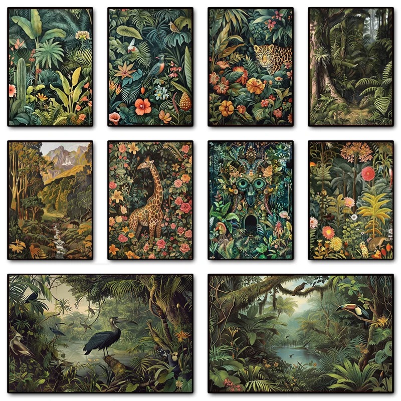 Home Decor Ikea - Póster Artístico en Color de animales,