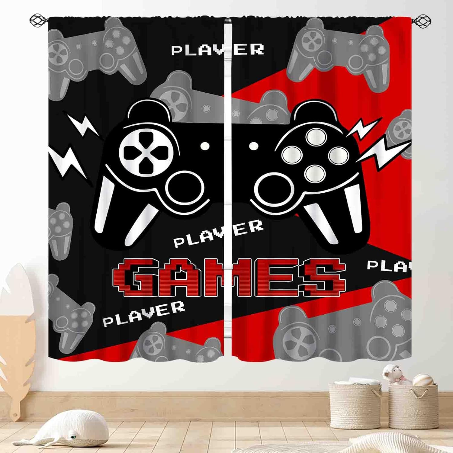 Home Decor Youtube Videos - Cortinas de Juego Negras y Rojas,