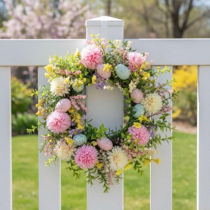 Home Decor Garland - QX2E Guirnalda decorativa Pascua, elegante, colorido,