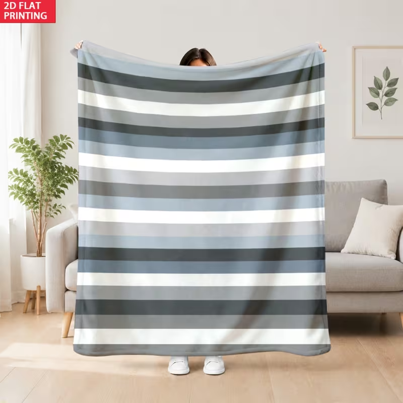 Manta con rayas horizontales e - Neutral Throw Blanket reseña y precio