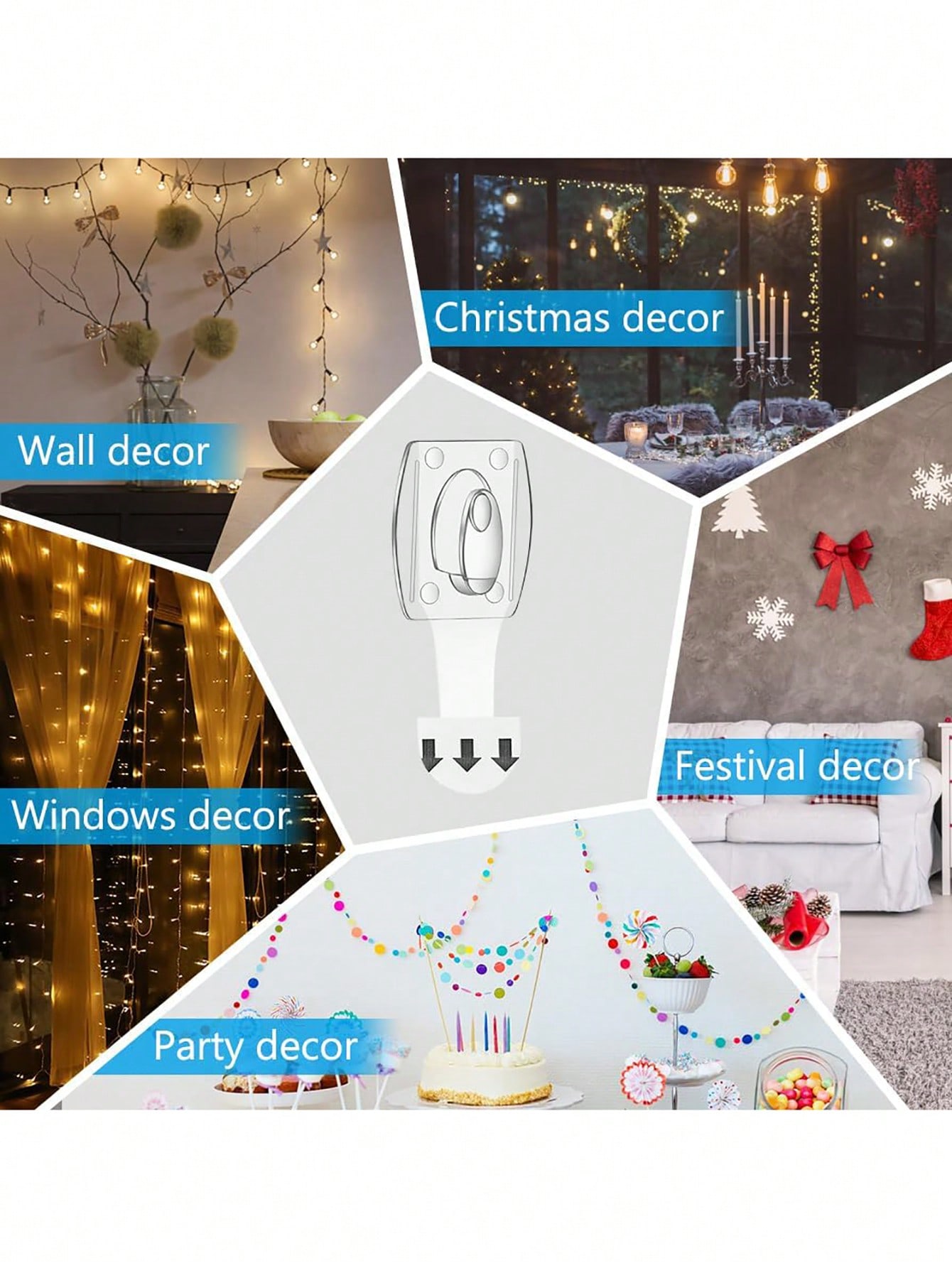 Mini ganchos de pared impermea - Home Decor Garland reseña y precio
