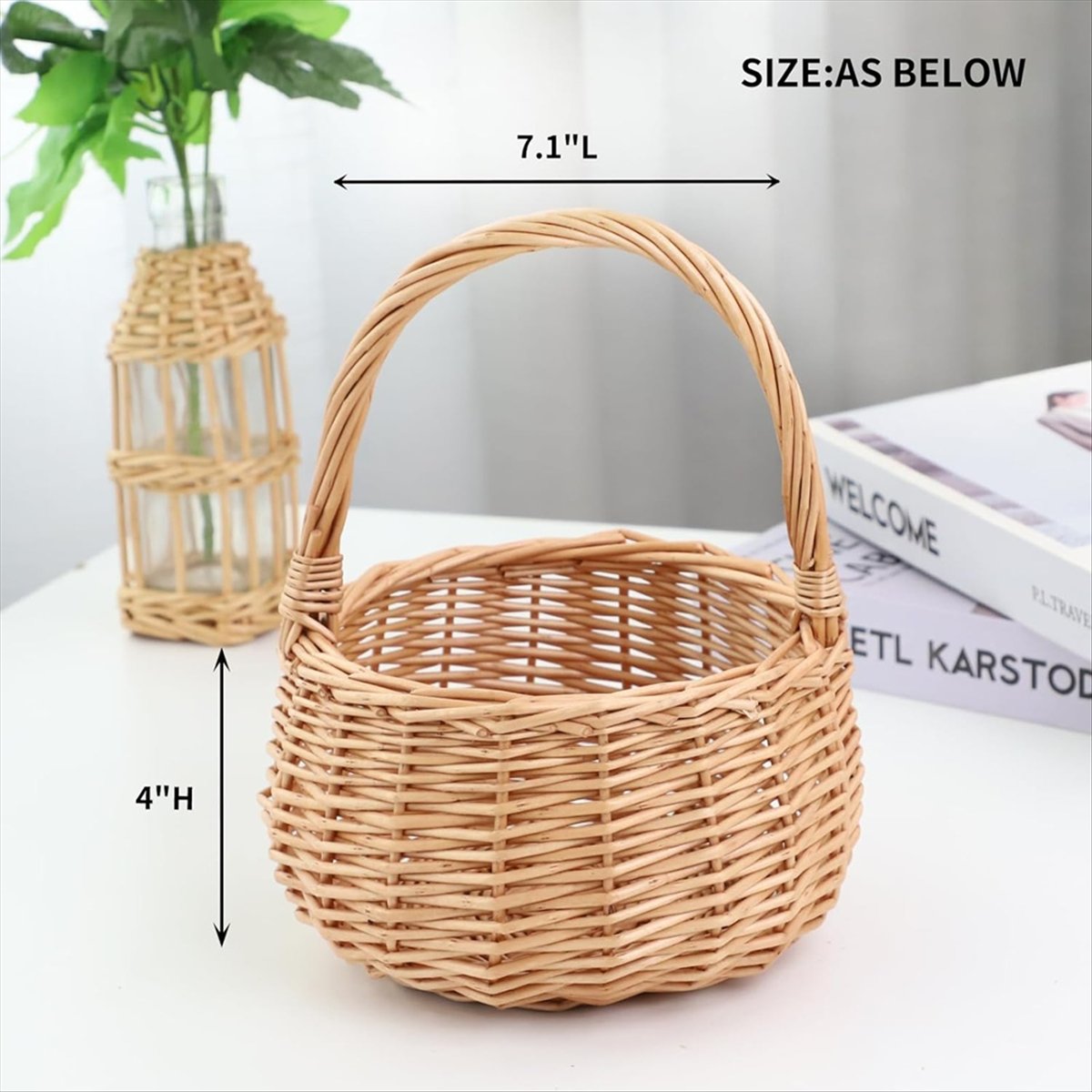 Cesta de mimbre para pícnic co - Home Decor Flowers reseña y precio