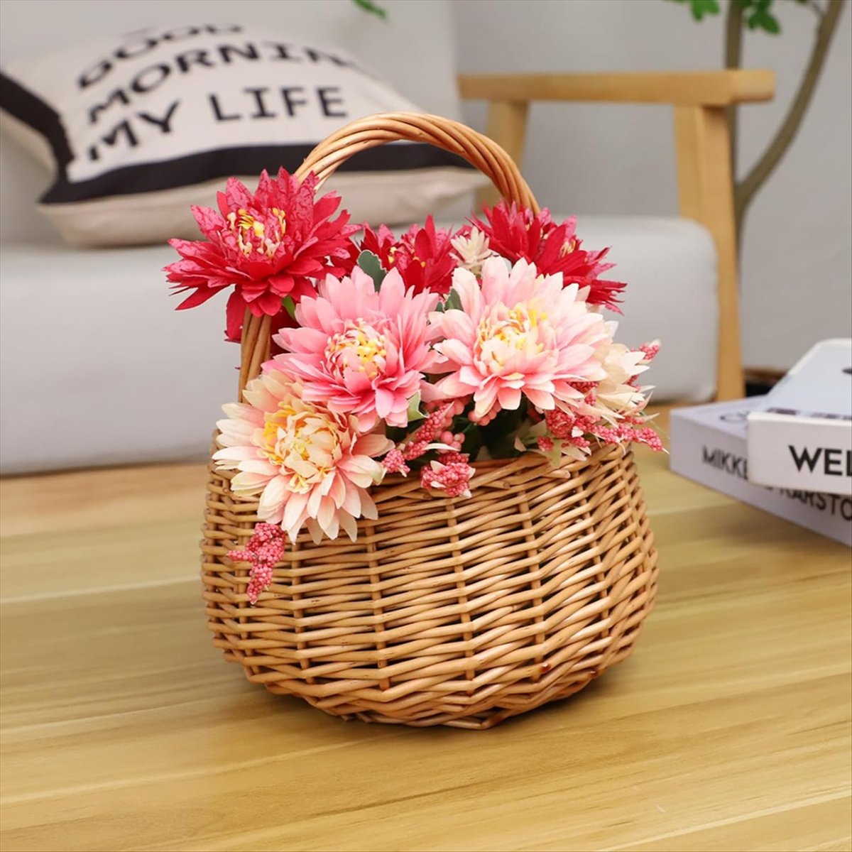 Cesta de mimbre para pícnic co - Home Decor Flowers reseña y precio