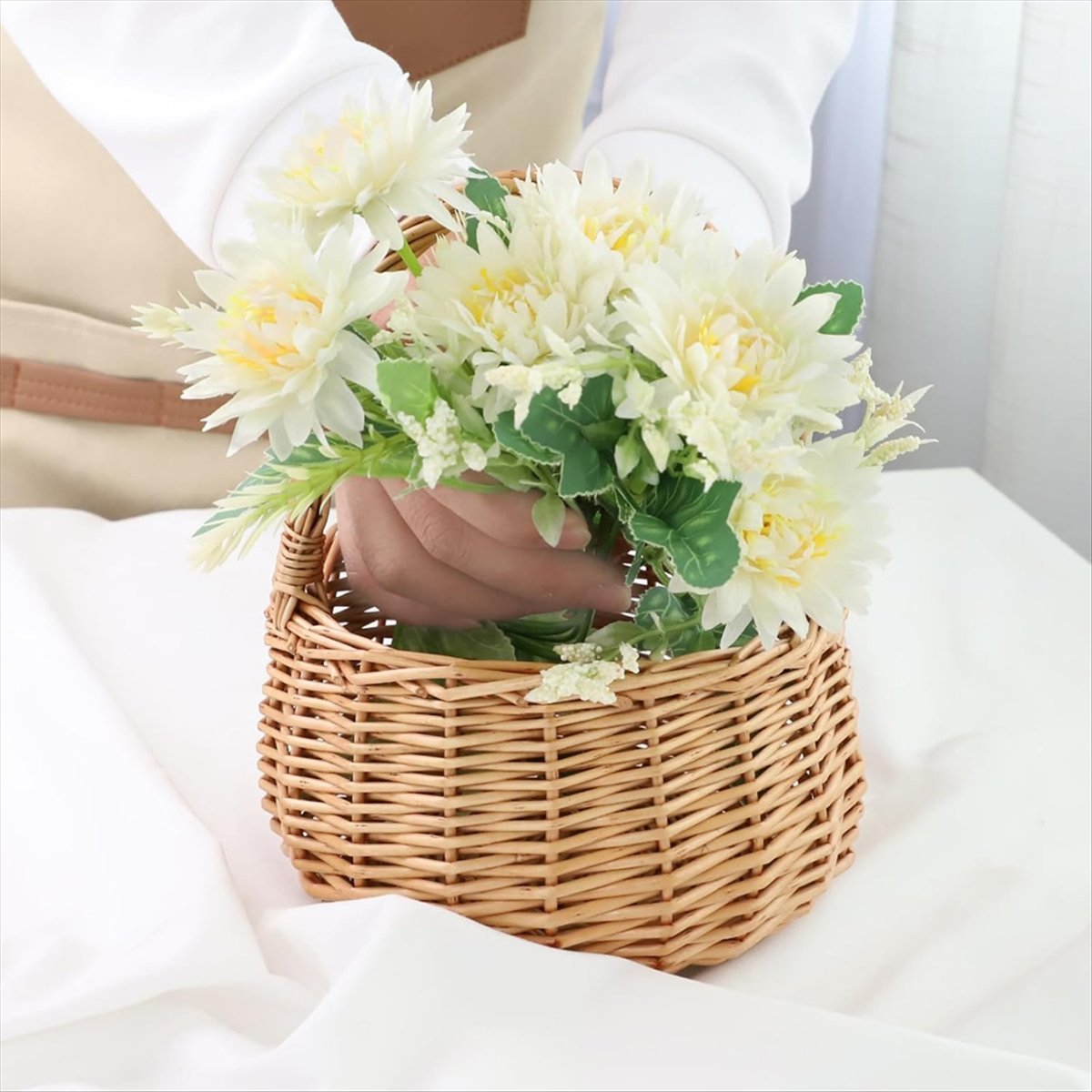 Cesta de mimbre para pícnic co - Home Decor Flowers reseña y precio
