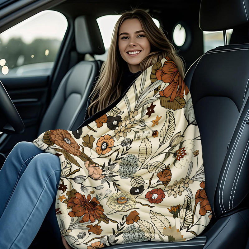 Manta de lana con estampado fl - Neutral Throw Blanket reseña y precio