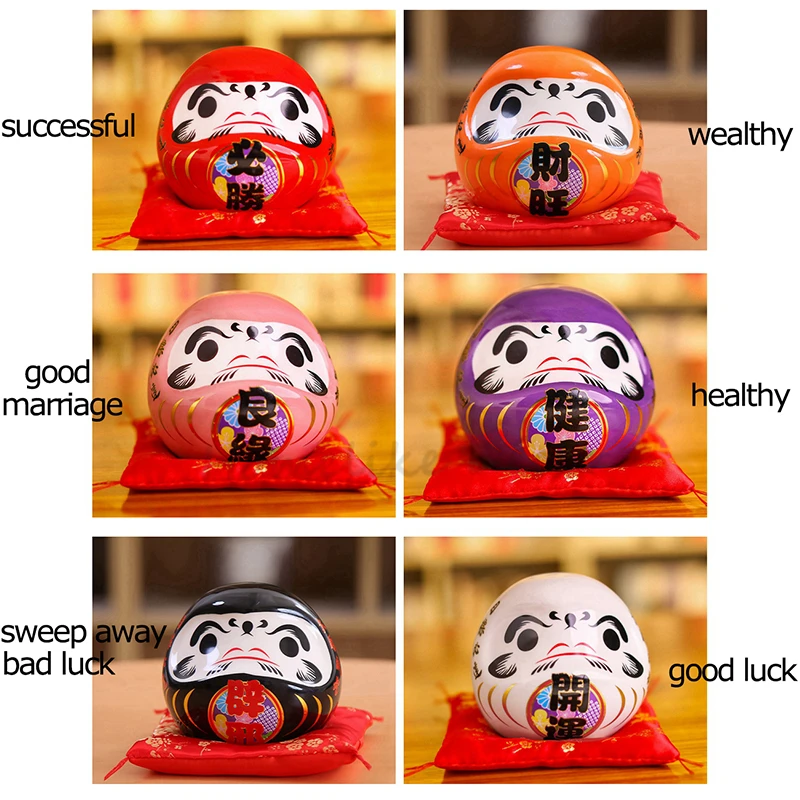 Figura Daruma de cerámica japo - Home Decor Zen Style reseña y precio