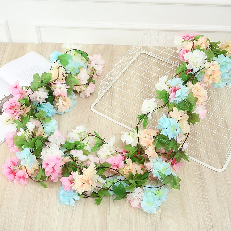Flores artificiales de glicina - Home Decor Garland reseña y precio