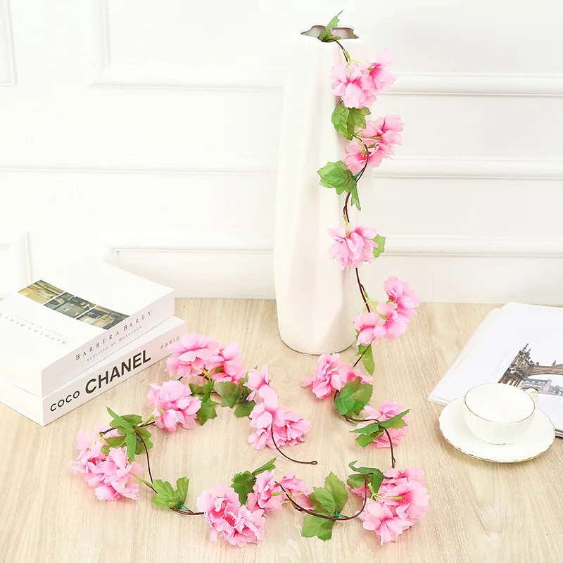 Flores artificiales de glicina - Home Decor Garland reseña y precio