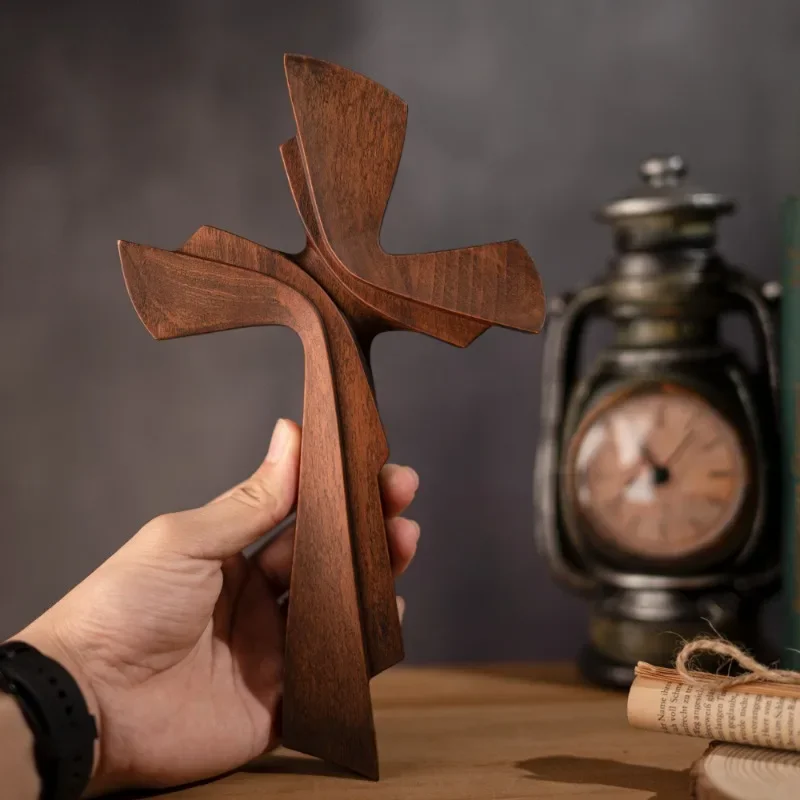 Cruz Tallada en Madera Sólida  - Home Decor Vintage reseña y precio