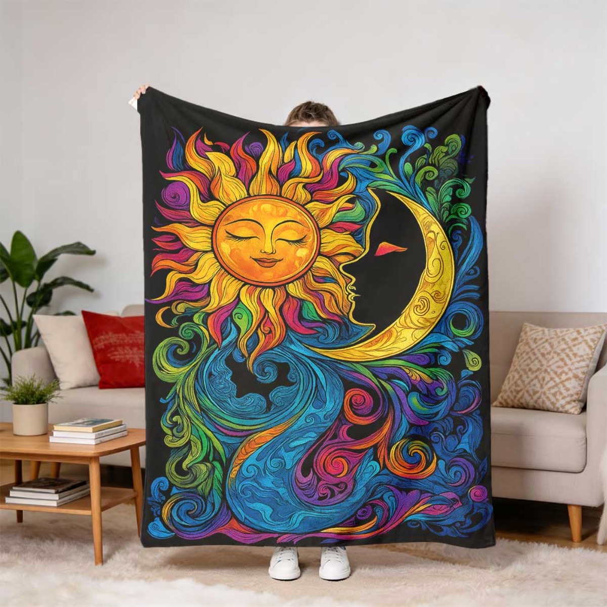 Manta decorativa con estampado - Neutral Throw Blanket reseña y precio