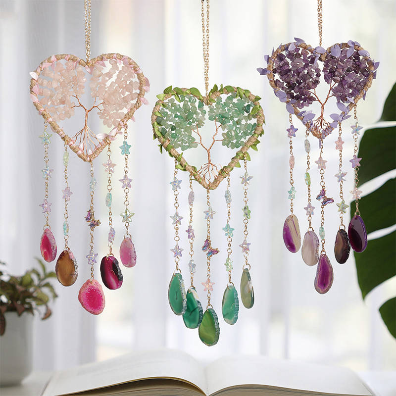 Cristal púrpura amatista cuarz - Boho Wind Chimes reseña y precio