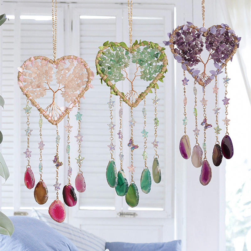 Cristal púrpura amatista cuarz - Boho Wind Chimes reseña y precio